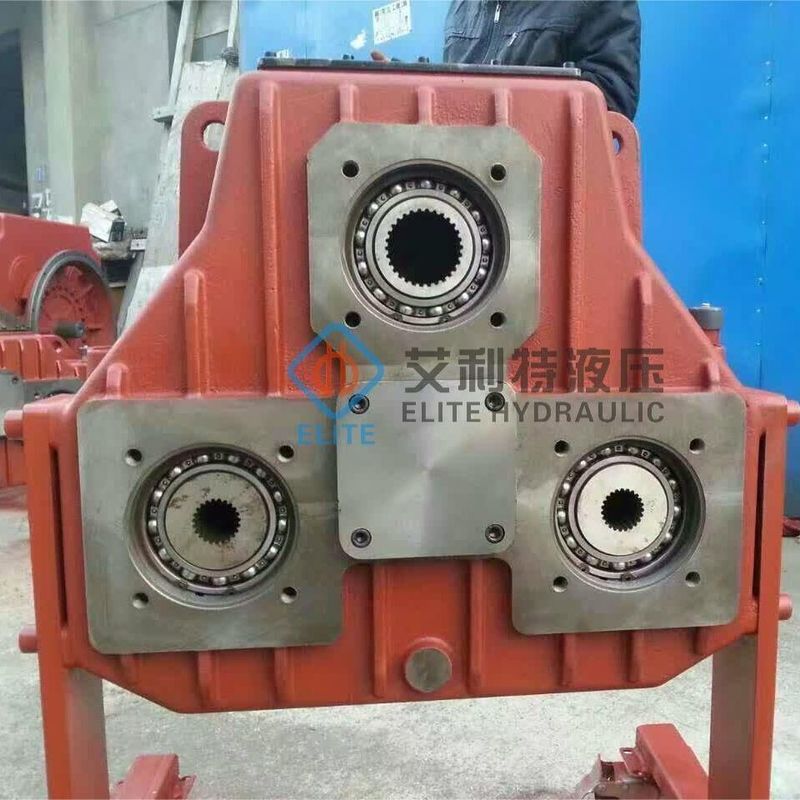 Transfer Gearbox for Customized Design and Speed Reduction of Multiple Hydraulic Pumps